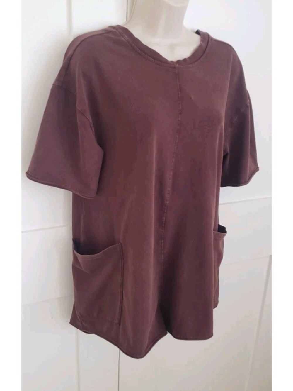 NEW FREE PEOPLE MOVEMENT HOT SHOT TEE ROMPER XSMALL DARK ESPRESSO - Picture 2 of 8